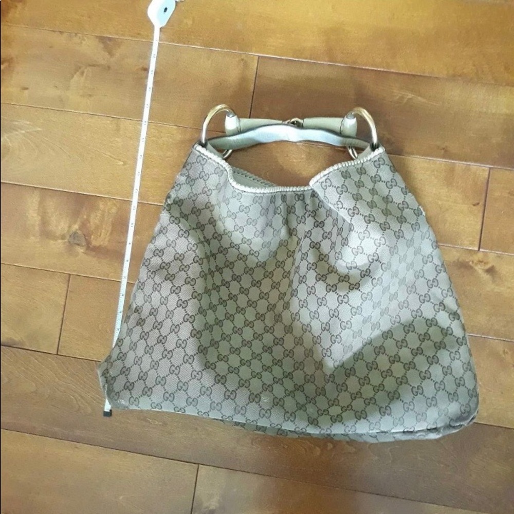 Gucci horsebit hobo bag canvas AND WALLET